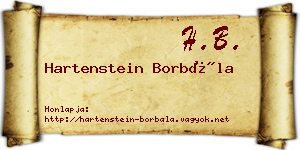 Hartenstein Borbála névjegykártya